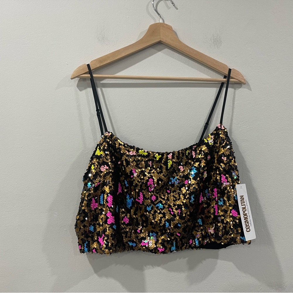NWT Cosmopolitan X Dress The Population Sequin Crop Top Sz XL